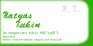 matyas kukin business card